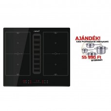 Elektromos Főzőlap - CATA - IAS-6024 FLOW-IN indukciós főzőlap beépített elszívóval + CATA Edényszett PROFESSIONAL