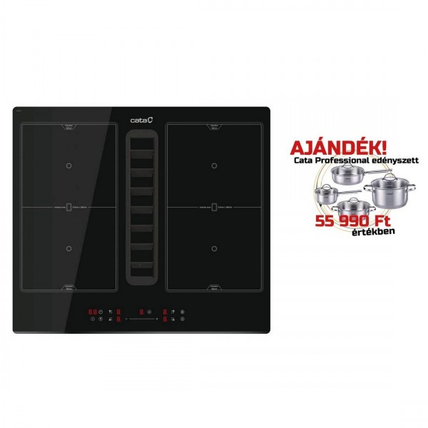Elektromos Főzőlap - CATA - IAS-6024 FLOW-IN indukciós főzőlap beépített elszívóval + CATA Edényszett PROFESSIONAL Elektromos Főzőlap - CATA - IAS-6024 FLOW-IN indukciós főzőlap beépített elszívóval + CATA Edényszett PROFESSIONAL