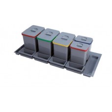 EKOTECH - Beépíthető hulladékgyűjtő PRACTIKO 1200 - 3x15 liter 2x7 liter + 4 tartó