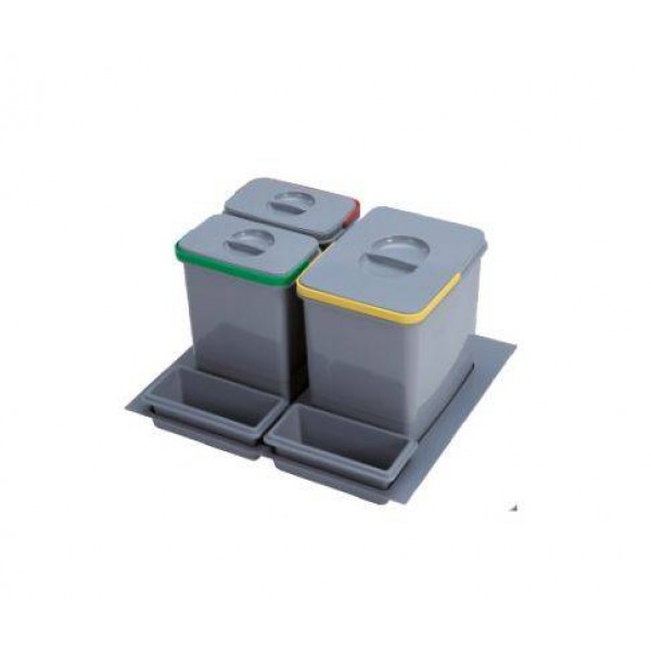 EKOTECH - Beépíthető hulladékgyűjtő PRACTIKO 600 - 1x12 liter+2x5 liter + 2 tartó EKOTECH - Beépíthető hulladékgyűjtő PRACTIKO 600 - 1x12 liter+2x5 liter + 2 tartó