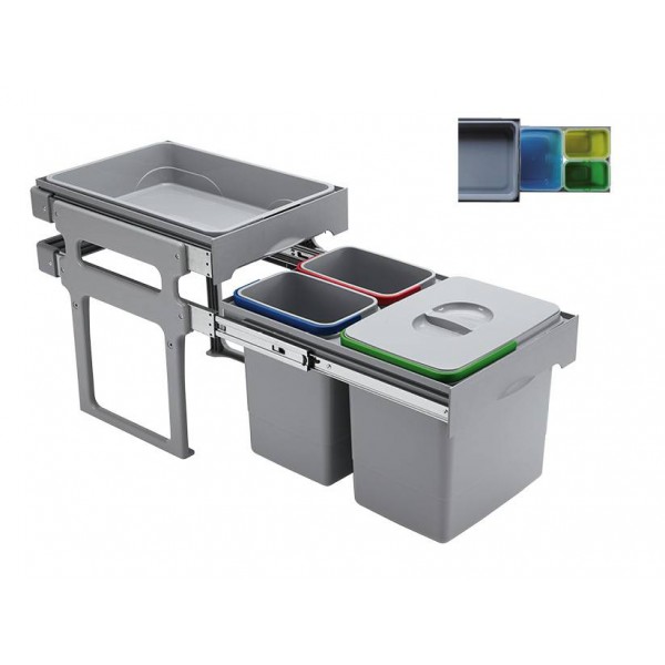 EKOTECH - Beépíthető hulladékgyűjtő TANK 40 - 1x16 liter+2x8 liter EKOTECH - Beépíthető hulladékgyűjtő TANK 40 - 1x16 liter+2x8 liter