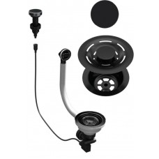 ELLECI - FLOW-PRO OPEN TWIST (tekerős) automata dugókiemelő egymedencés mosogatókhoz fekete