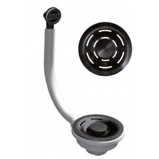 ELLECI - FLOW-PRO szűrő és túlfolyó egymedencés mosogatókhoz fekete