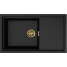 ELLECI - Mosogatótálca Sintesi 410 K86 Black arany tartozékokkal