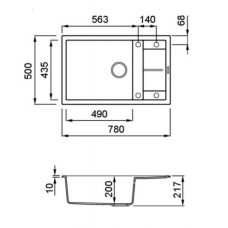 ELLECI- Mosogatótálca Unico 310 K99 Concrete