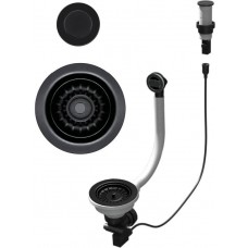 ELLECI - ASP13002BK (PUSH-CONTROL POP UP) automata dugókiemelő egymedencés mosogatóhoz fekete