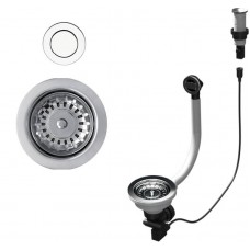 ELLECI - ASP13002 (PUSH-CONTROL POP UP) automata dugókiemelő egymedencés mosogatóhoz inox