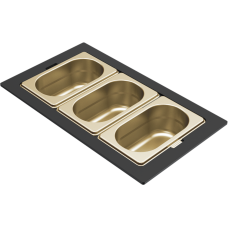 ELLECI - Tároló edény háromrészes gourmet 366 arany HPL kerettel