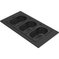 ELLECI - Tároló edény háromrészes gourmet 378 fekete HPL kerettel