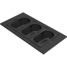 ELLECI - Tároló edény háromrészes gourmet 378 fekete HPL kerettel