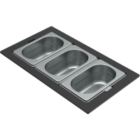 ELLECI - Tároló edény háromrészes gourmet 378 inox HPL kerettel