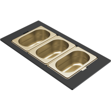 ELLECI - Tároló edény háromrészes gourmet 418 arany HPL kerettel