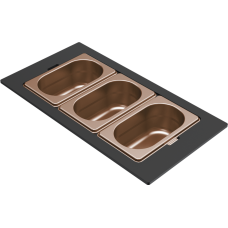 ELLECI - Tároló edény háromrészes gourmet 418 bronz HPL kerettel