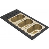 ELLECI - Tároló edény háromrészes gourmet 433 arany HPL kerettel ELLECI - Tároló edény háromrészes gourmet 433 arany HPL kerettel