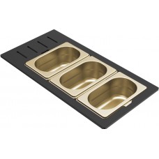 ELLECI - Tároló edény háromrészes gourmet 433 arany HPL kerettel