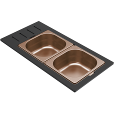 ELLECI - Tároló edény háromrészes gourmet 433 bronz HPL kerettel