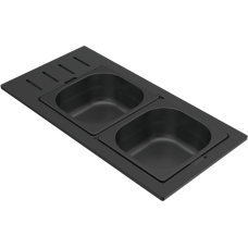 ELLECI - Tároló edény háromrészes gourmet 433 fekete HPL kerettel