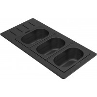 ELLECI - Tároló edény háromrészes gourmet 433 fekete HPL kerettel ELLECI - Tároló edény háromrészes gourmet 433 fekete HPL kerettel