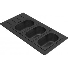 ELLECI - Tároló edény háromrészes gourmet 433 fekete HPL kerettel