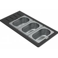 ELLECI - Tároló edény háromrészes gourmet 433 inox HPL kerettel ELLECI - Tároló edény háromrészes gourmet 433 inox HPL kerettel