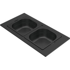 ELLECI - Tároló edény kétrészes gourmet 410 fekete HPL kerettel