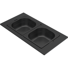 ELLECI - Tároló edény kétrészes gourmet 418 fekete HPL kerettel