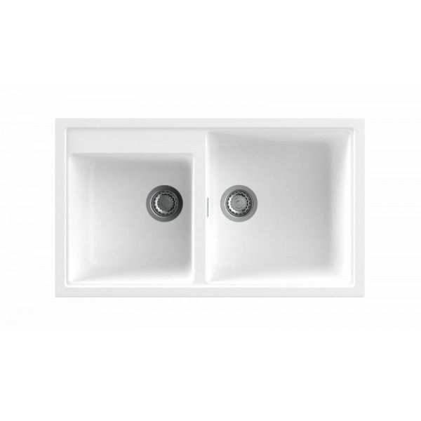 NODOR - Mosogatótálca NorGranite 86.50 2B WH fehér NODOR - Mosogatótálca NorGranite 86.50 2B WH fehér