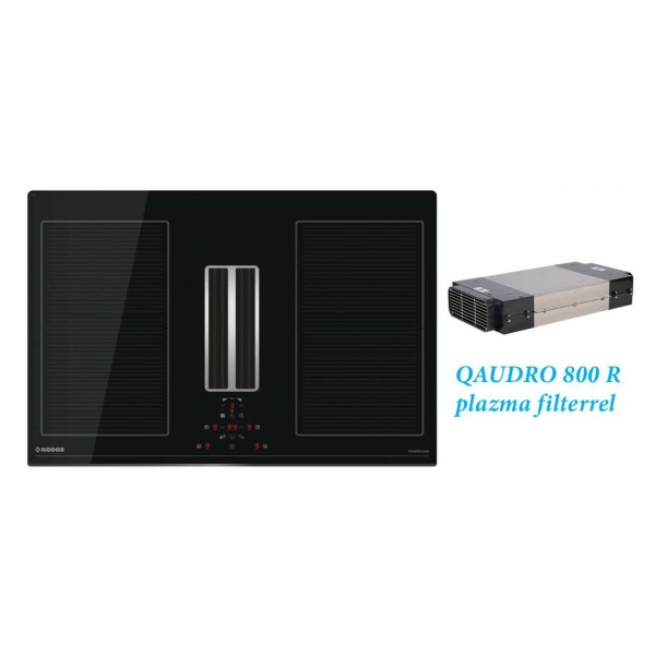 Elektromos Főzőlap - NODOR - NorCoock IS-N7220 BK indukciós főzőlap beépített elszívóval + plazma filter QUADRA 800 R