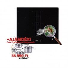 Elektromos Főzőlap - SIRIUS - Beépíthető indukciós főzőlap beépített elszívóval S-DDH6 60 cm + CATA - PROFESSIONAL edényszett