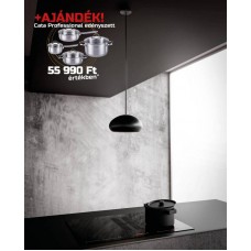 Elektromos Főzőlap - SIRIUS - Beépíthető indukciós főzőlap beépített elszívóval  S-DDH6 AUTOMATIC fekete Sense lámpával + CATA - PROFESSIONAL edényszett