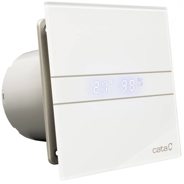 Cata E-150GTH ventilátor üveg előlappal, utószellőztető, alapszellőztető és páraérzékelő funkcióval, fehér Cata E-150GTH ventilátor üveg előlappal, utószellőztető, alapszellőztető és páraérzékelő funkcióval, fehér