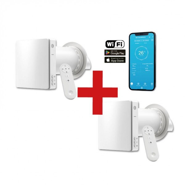 HOLTOP/AIRWOODS AV-TTW5-W SH7IE Pro ISO egyhelyiséges hővisszanyerős szellőztető (2 db), páraérzékelővel, automata zsaluval, WiFi-vel, kültéri hangcsillapító elemmel HOLTOP/AIRWOODS AV-TTW5-W SH7IE Pro ISO egyhelyiséges hővisszanyerős szellőztető (2 db), páraérzékelővel, automata zsaluval, WiFi-vel, kültéri hangcsillapító elemmel