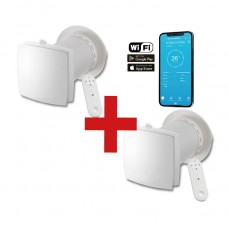 HOLTOP/AIRWOODS AV-TTW6-W Pro ISO egyhelyiséges hővisszanyerős szellőztető (2 db), automata zsaluval, WiFi csatlakozással, kültéri hangcsillapító elemmel