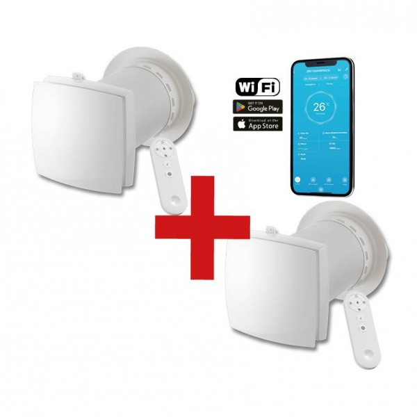HOLTOP/AIRWOODS AV-TTW6-W Pro ISO egyhelyiséges hővisszanyerős szellőztető (2 db), automata zsaluval, WiFi csatlakozással, kültéri hangcsillapító elemmel HOLTOP/AIRWOODS AV-TTW6-W Pro ISO egyhelyiséges hővisszanyerős szellőztető (2 db), automata zsaluval, WiFi csatlakozással, kültéri hangcsillapító elemmel