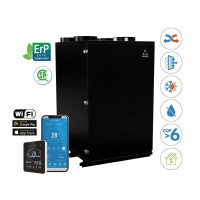 HOLTOP/AIRWOODS AV-HTPF35EI32 központi hővisszanyerős szellőztető beépített hűtő-fűtő funkcióval, entalpia hőcserélővel, LCD-s vezérléssel, WiFi-vel