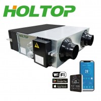 HOLTOP Eco-Smart Pro Plus XHBQ-D2.5 DMTHC központi hővisszanyerős szellőztető entalpia hőcserélővel, LCD kijelzős vezérléssel, WiFi-vel