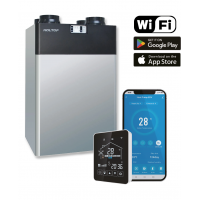 HOLTOP CFA-500T központi hővisszanyerős szellőztető ENTALPIA hőcserélővel, hőmérséklet és páraérzékelő szenzorral